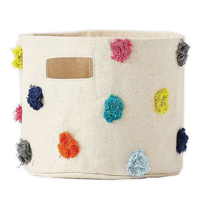 slide 1 of 1, Pehr Pom-Pom Extra-Small Canvas Storage Bin - Rainbow, 1 ct