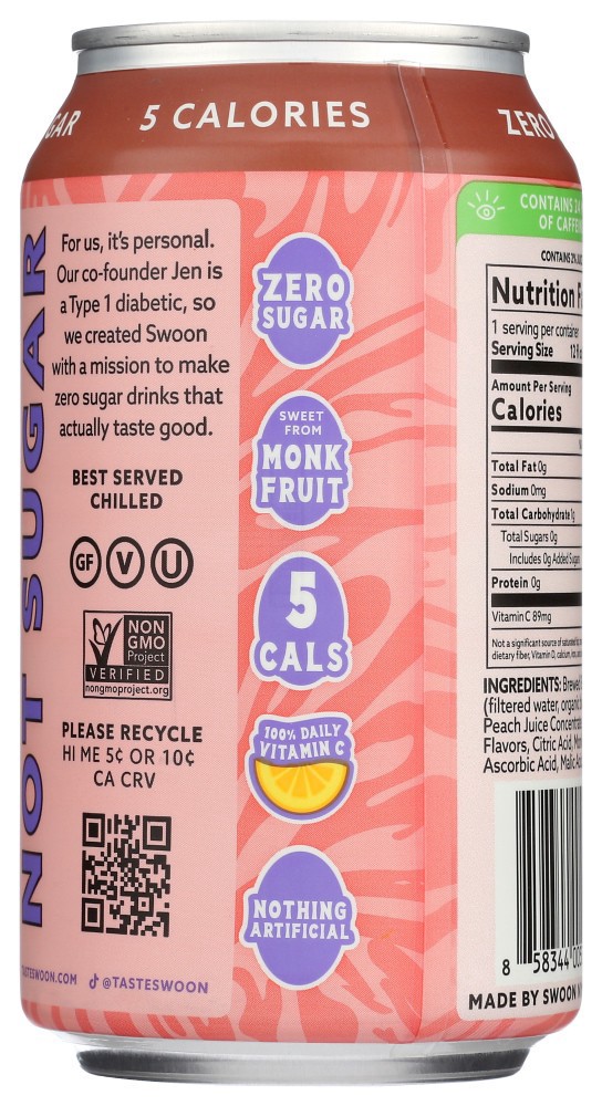 slide 2 of 4, Swoon Peach Tea - 12 fl oz, 12 fl oz