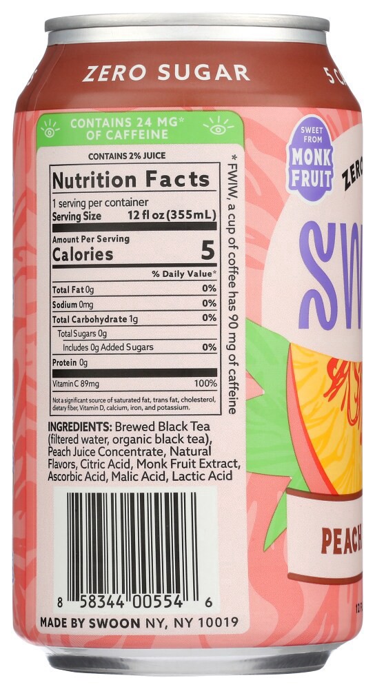 slide 4 of 4, Swoon Peach Tea - 12 fl oz, 12 fl oz
