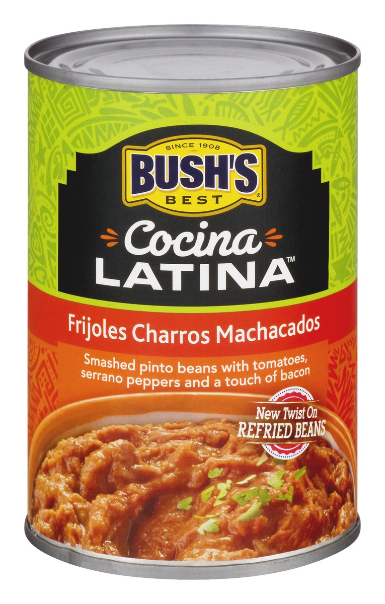 slide 1 of 1, Bush's Best Cocina Latina Frijoles Charros Machacados, 16 oz