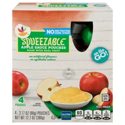 Squeezable Apple Sauce Pouches - 4 ct