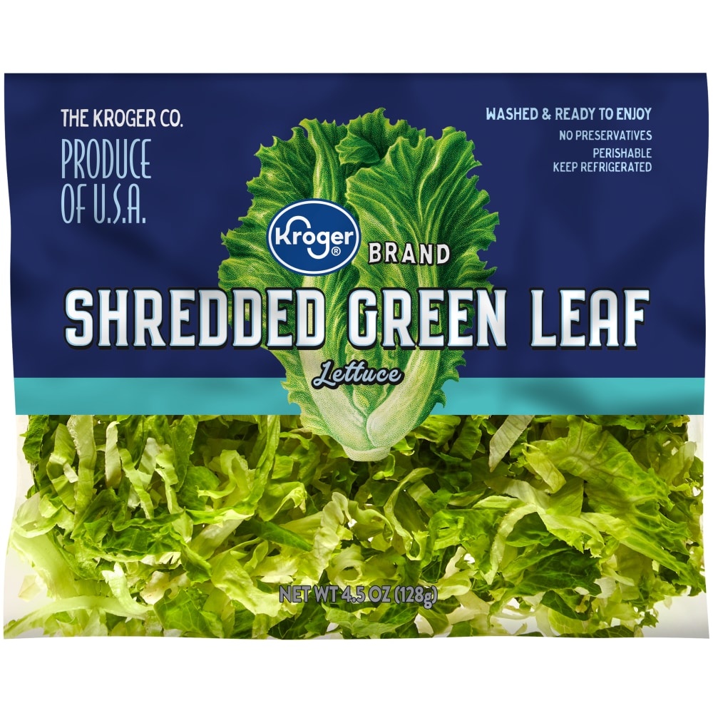 slide 1 of 1, Kroger Shredded Green Leaf Lettuce, 4.5 oz