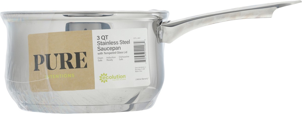slide 11 of 11, Ecolution 3 Quart Stainless Steel Saucepan 1 ea, 1 ct