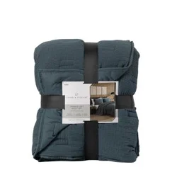 ROOM & RETREAT Teal Crinkle Loft Quilt Set King