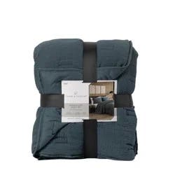 Teal Crinkle Loft Quilt Set, King