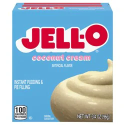 Jell-O Coconut Cream Artificially Flavored Instant Pudding & Pie Filling Mix, 3.4 oz Box
