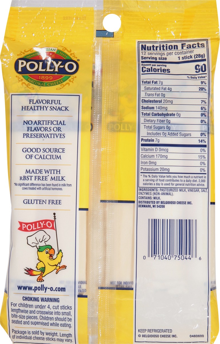 slide 4 of 9, Polly-O Natural Fresh Mozzarella String Cheese 12 ea, 12 ct