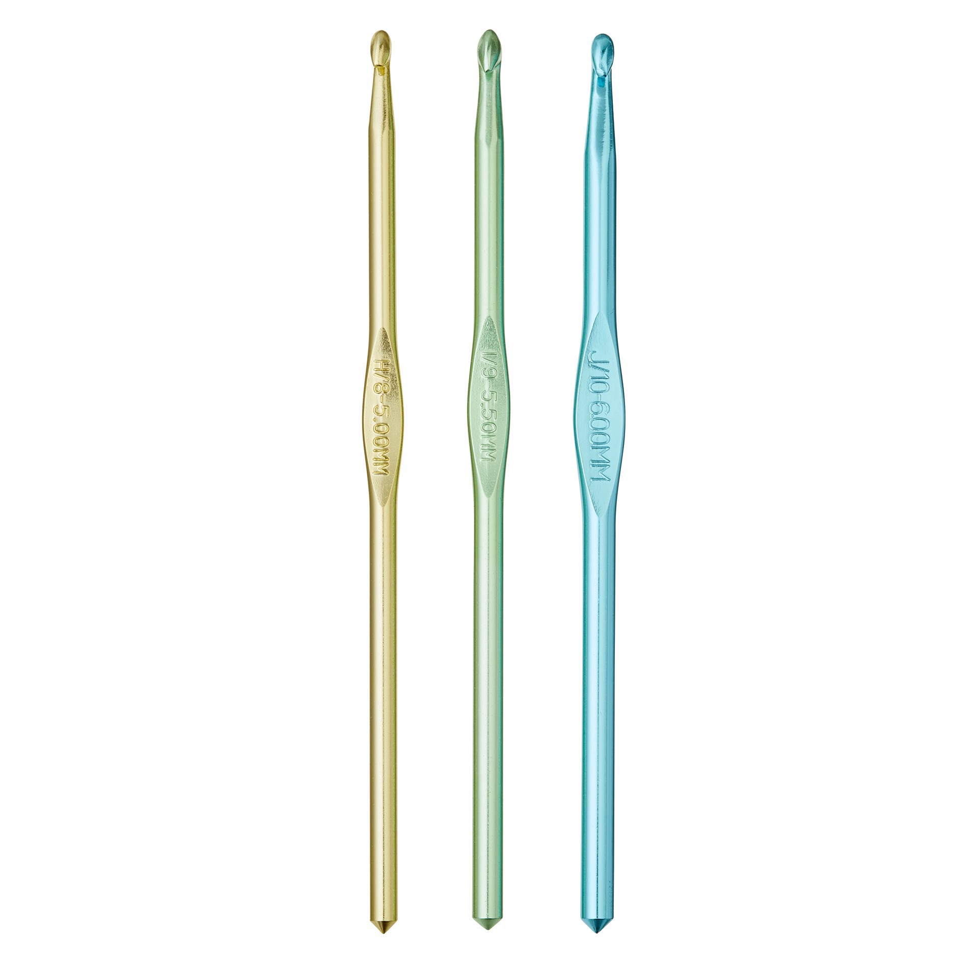 slide 2 of 3, Aluminum Crochet Hook Set By Loops & Threads, H-J, 5 ct; 6 mm