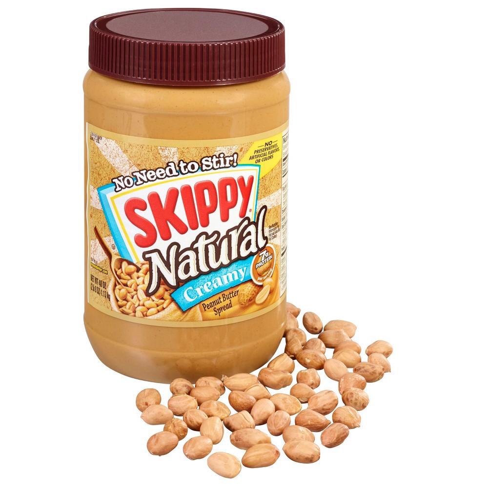 slide 8 of 11, Skippy Natural Creamy Peanut Butter - 40oz, 