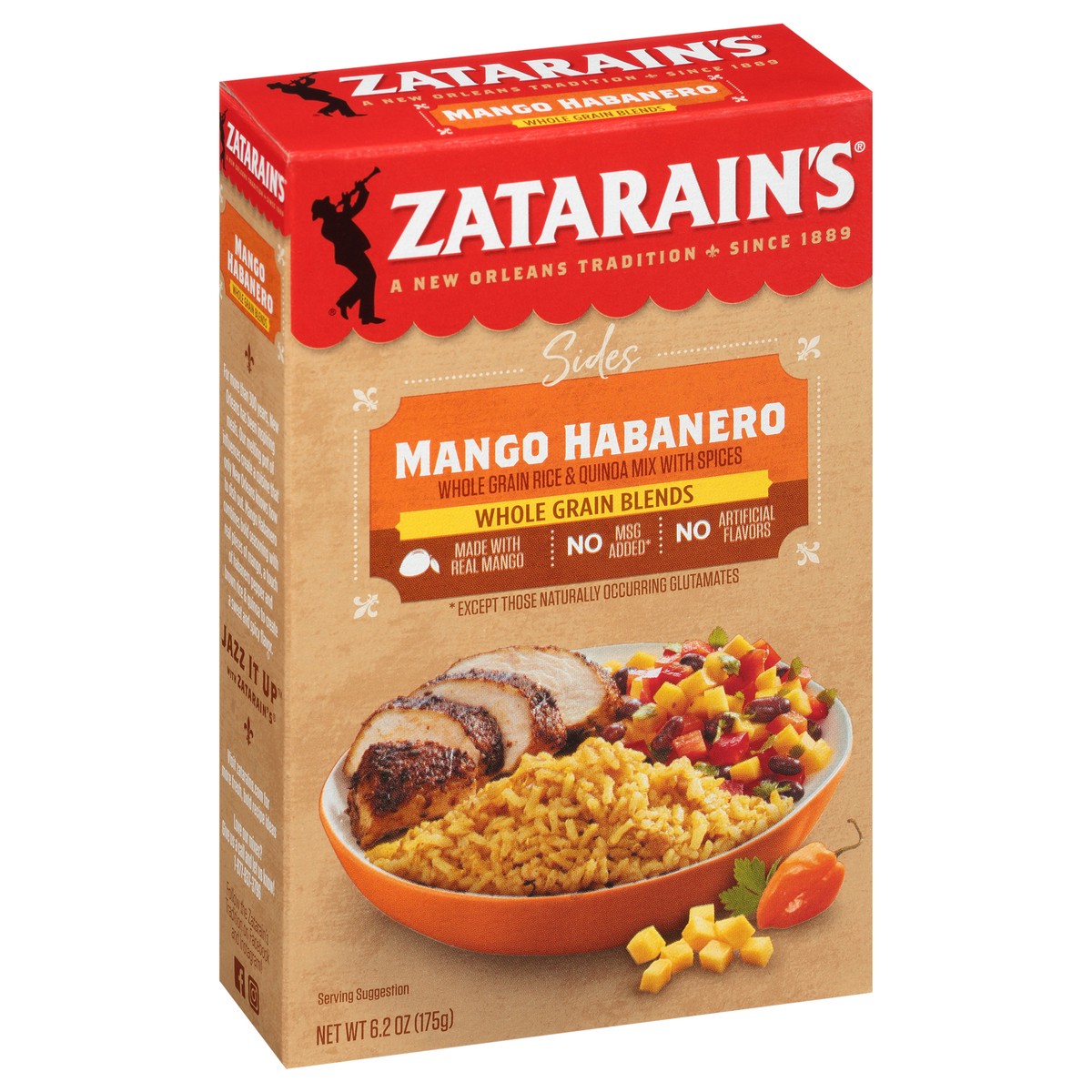 slide 2 of 9, Zatarain's Sides Mango Habanero Rice & Quinoa Whole Grain Blends 6.2 oz. Box, 6.2 oz