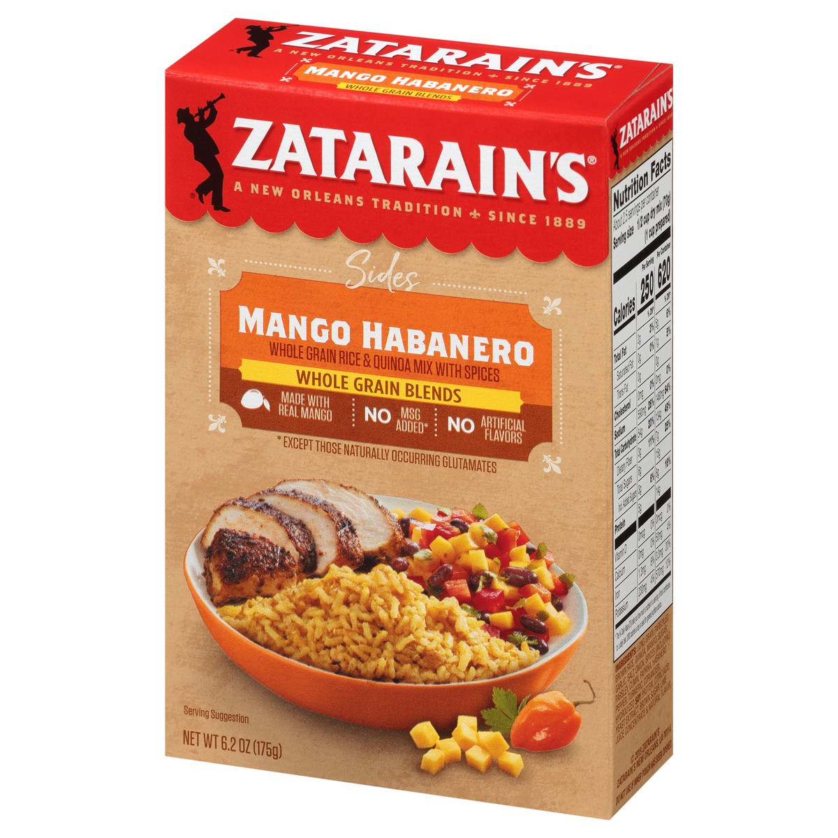 slide 3 of 9, Zatarain's Sides Mango Habanero Rice & Quinoa Whole Grain Blends 6.2 oz. Box, 6.2 oz