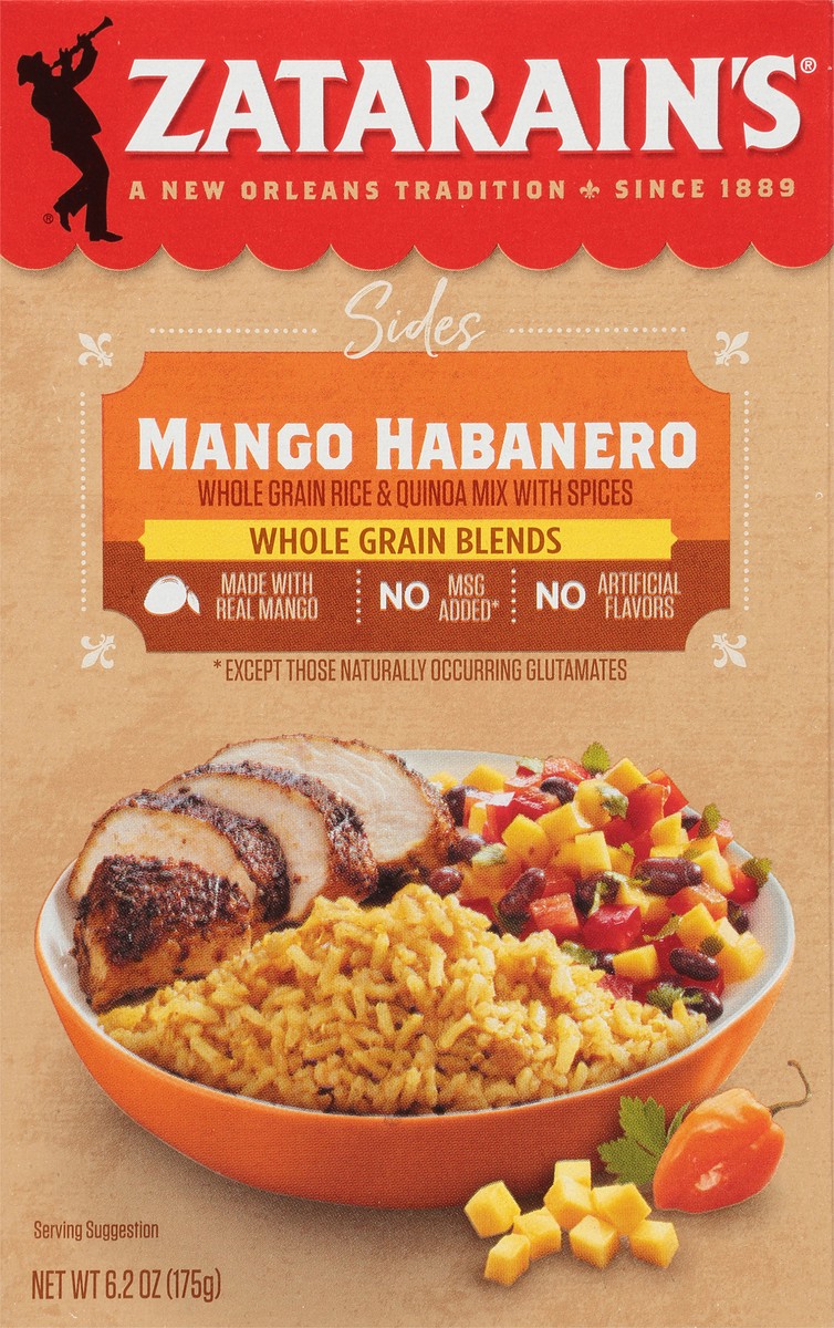 slide 6 of 9, Zatarain's Sides Mango Habanero Rice & Quinoa Whole Grain Blends 6.2 oz. Box, 6.2 oz