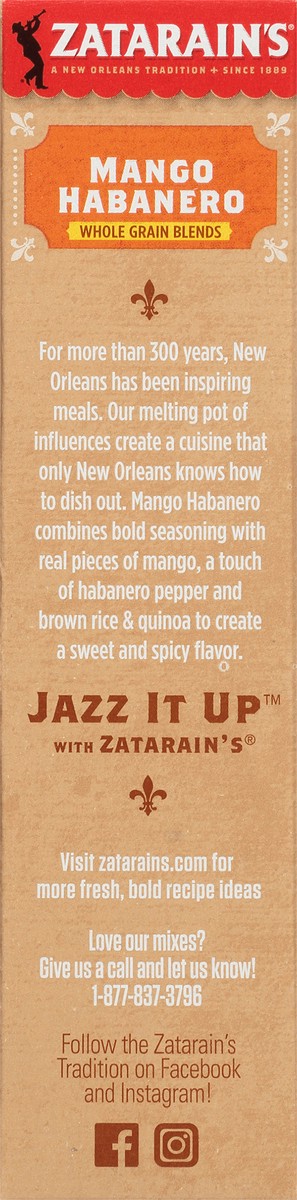 slide 7 of 9, Zatarain's Sides Mango Habanero Rice & Quinoa Whole Grain Blends 6.2 oz. Box, 6.2 oz