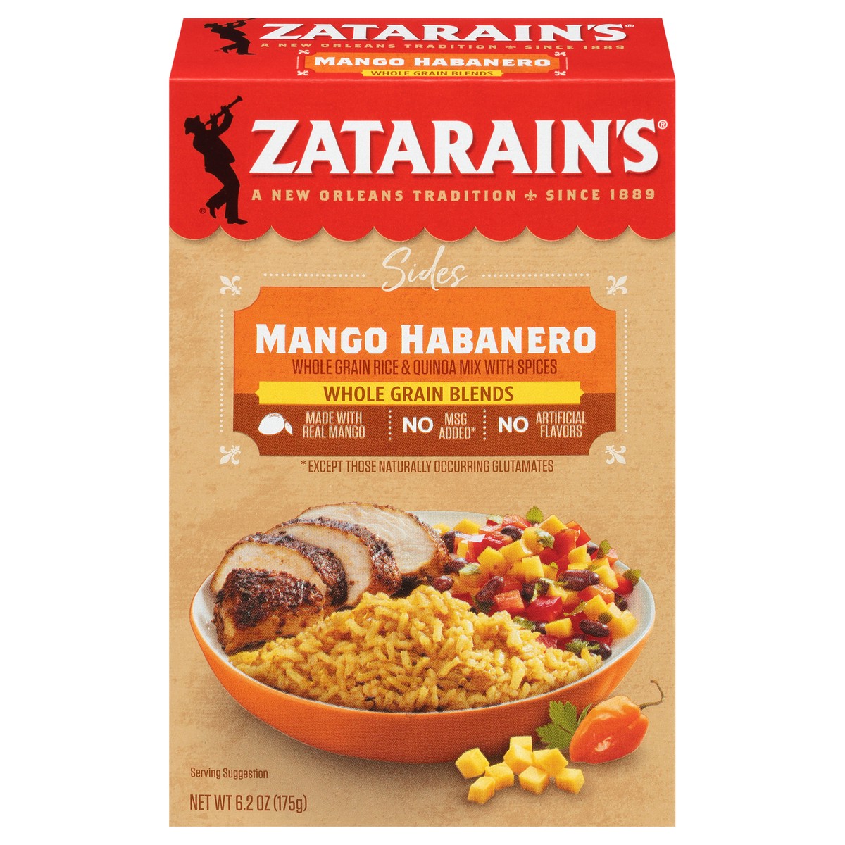 slide 1 of 9, Zatarain's Sides Mango Habanero Rice & Quinoa Whole Grain Blends 6.2 oz. Box, 6.2 oz