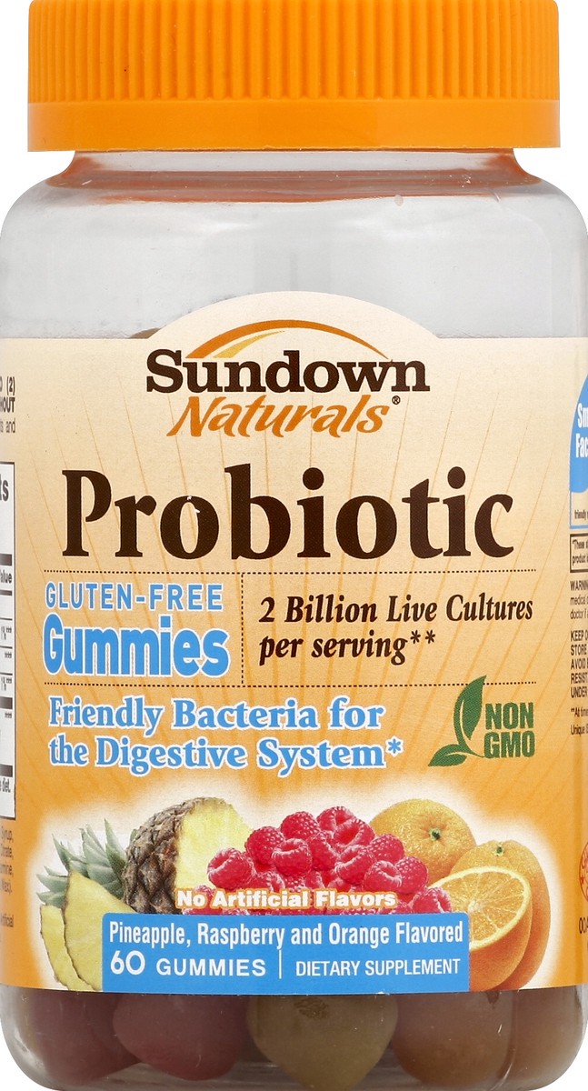 slide 2 of 2, Sundown Naturals Probiotic Gummies, 60 ct