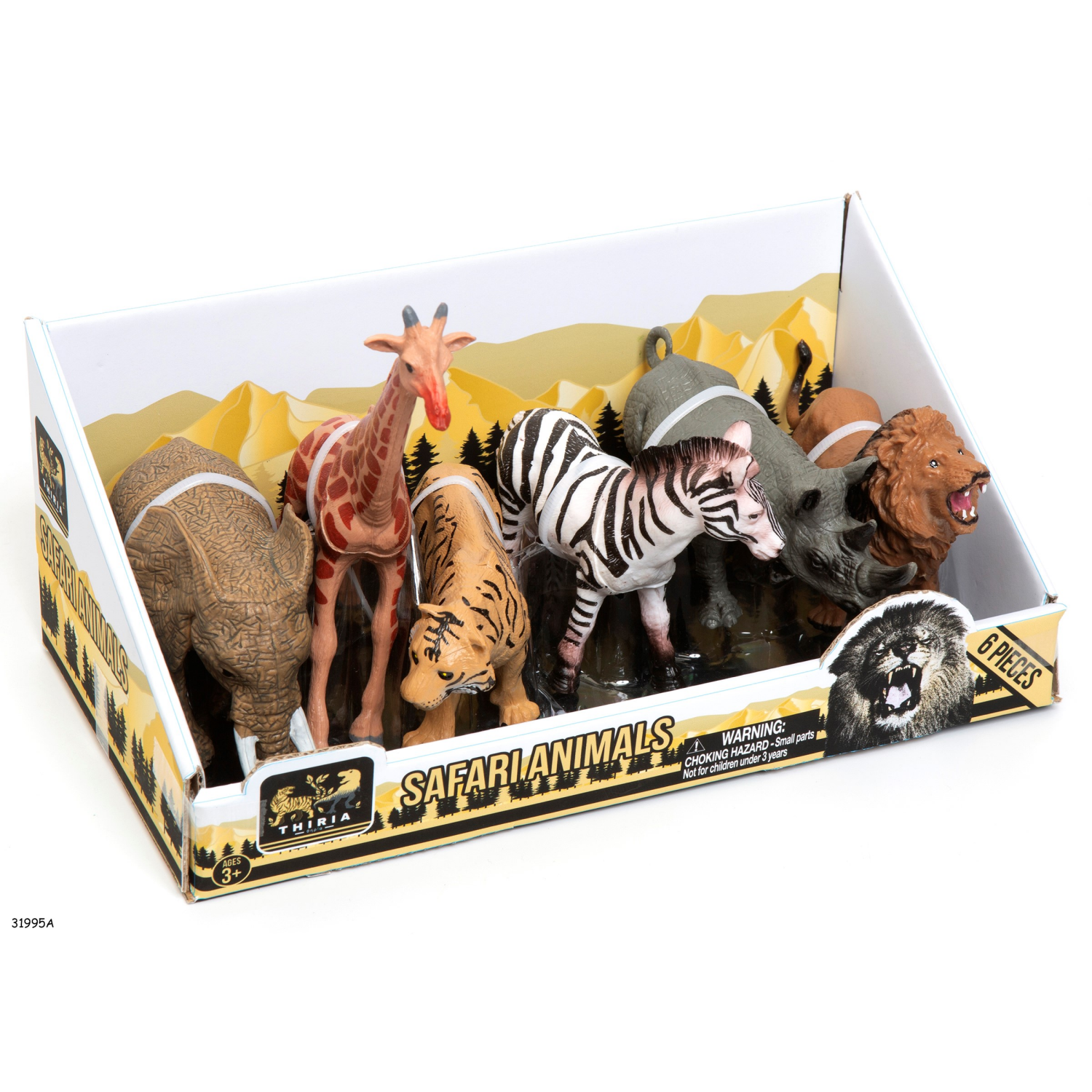 slide 1 of 1, Thiria 6pc Safari Animals, 6 ct