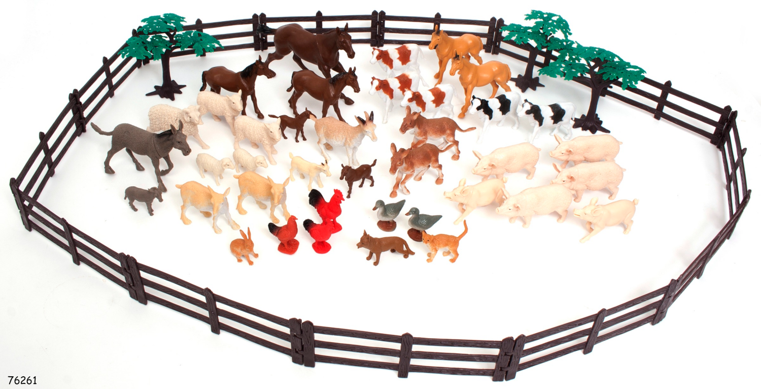 slide 3 of 4, Thiria Farm Animal Bucket, 55pc, 55 ct
