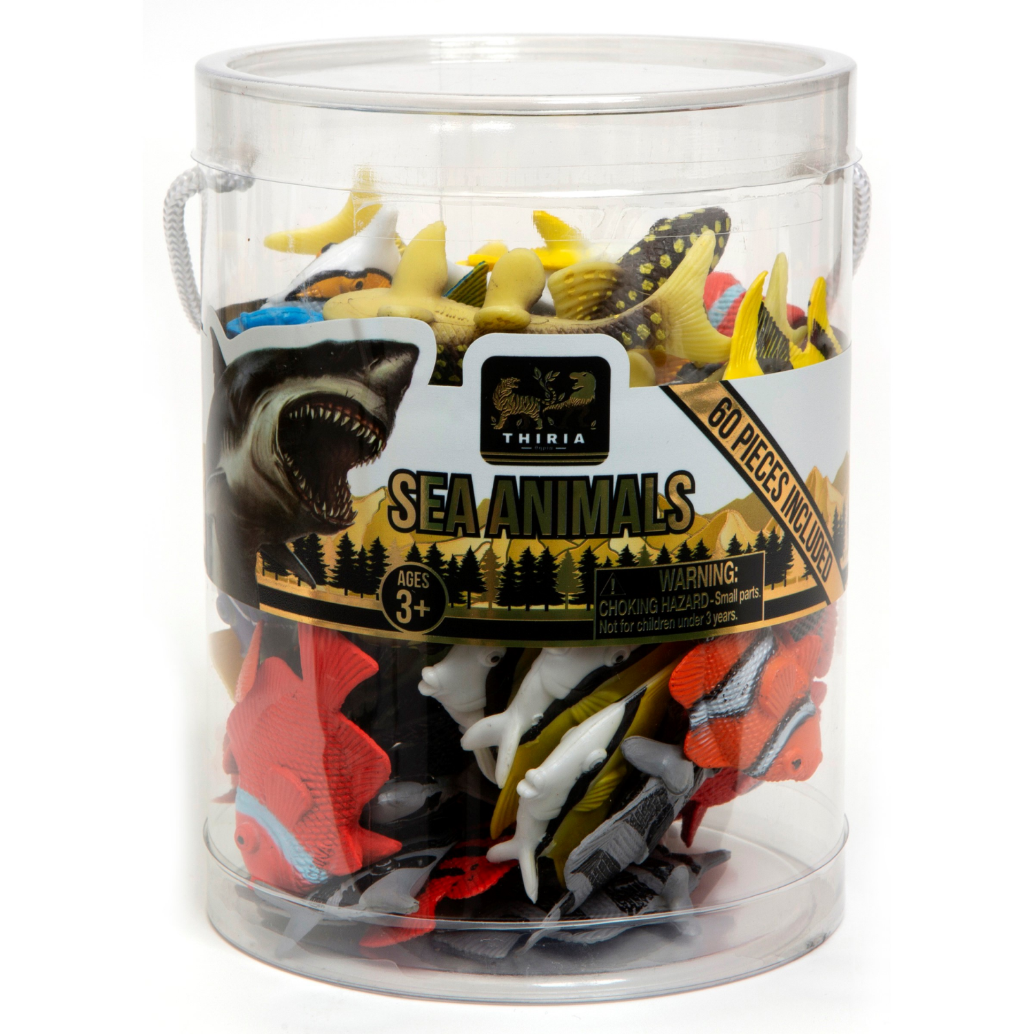 slide 1 of 1, Thiria 60pcs Sea Animal Tube, 60 ct