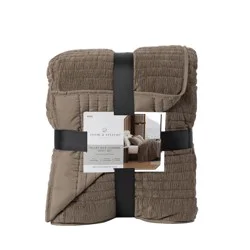 Room & Retreat Velvet Rice Channel Quilt Set, King