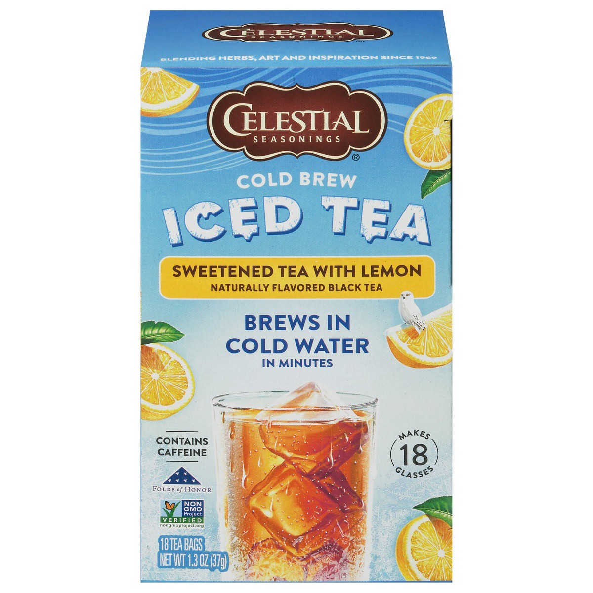 slide 1 of 9, Celestial Seasonings Cold Brew Sweetened Tea with Lemon Iced Tea Bags - 18 ct, 18 ct