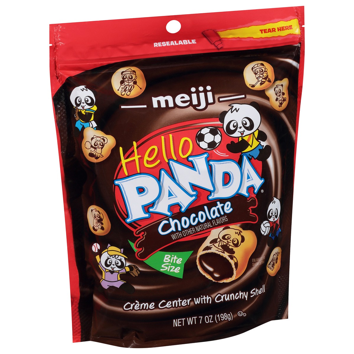 slide 2 of 11, Meiji Hello Panda Pouch, Chocolate, 7 oz