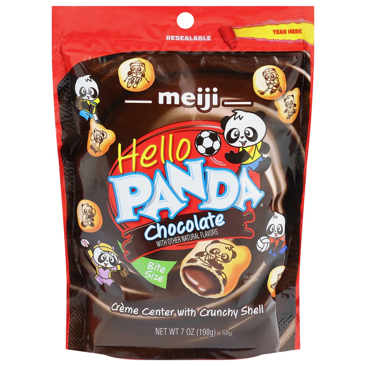 slide 1 of 9, Hello Panda Chocolate Creme Center with Crunchy Shell Bite Size 7 oz, 7 oz