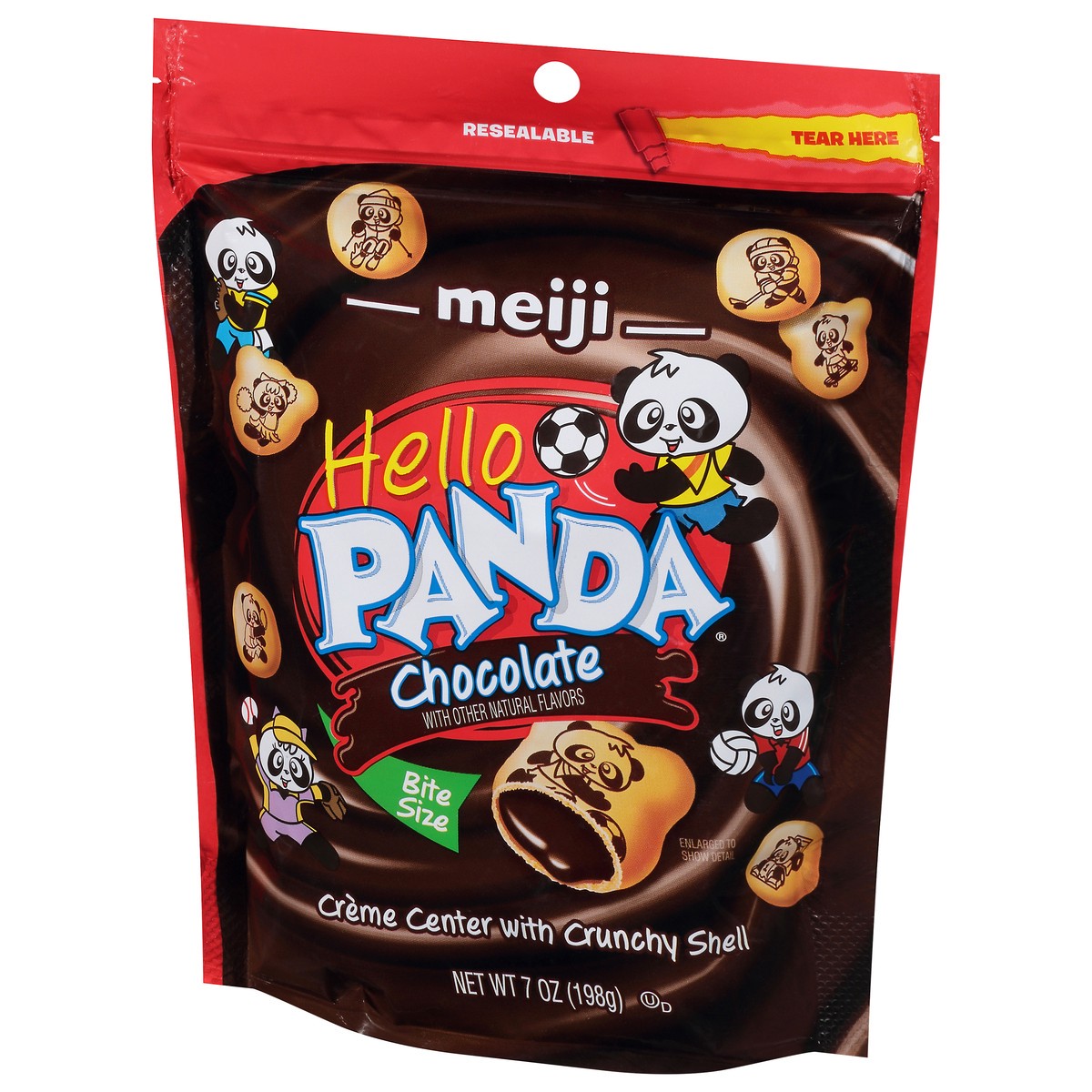 slide 3 of 11, Meiji Hello Panda Pouch, Chocolate, 7 oz