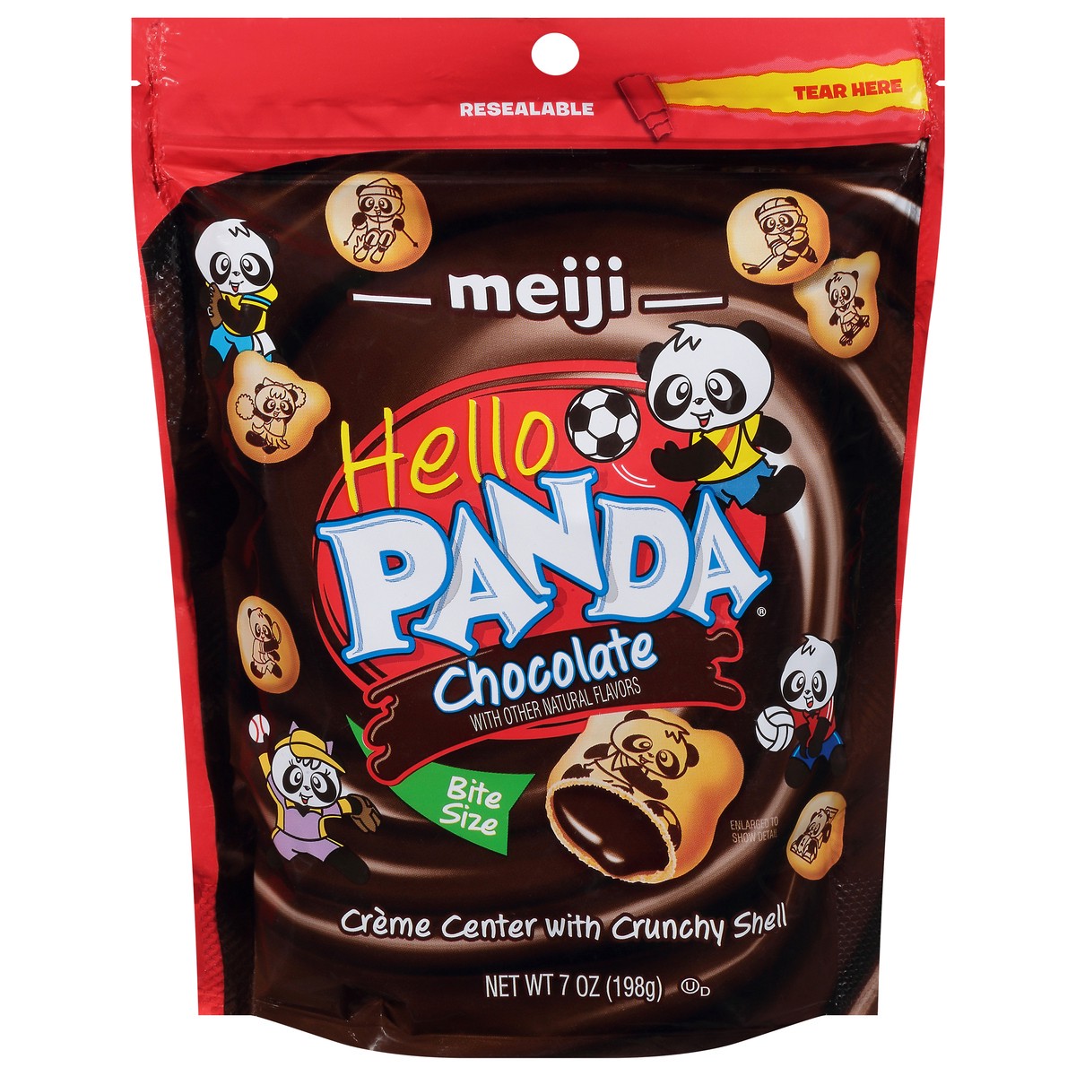 slide 1 of 11, Meiji Hello Panda Pouch, Chocolate, 7 oz