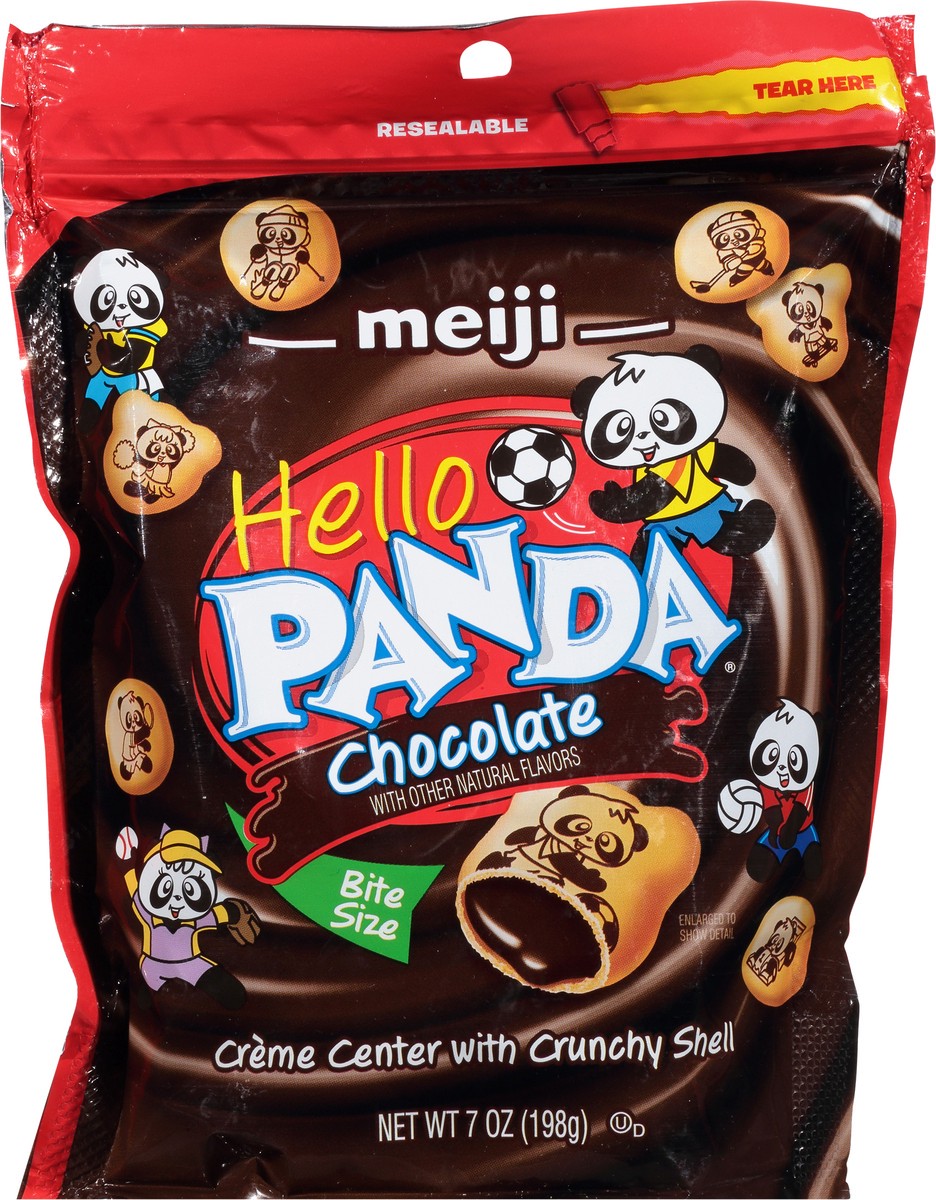 slide 9 of 11, Meiji Hello Panda Pouch, Chocolate, 7 oz