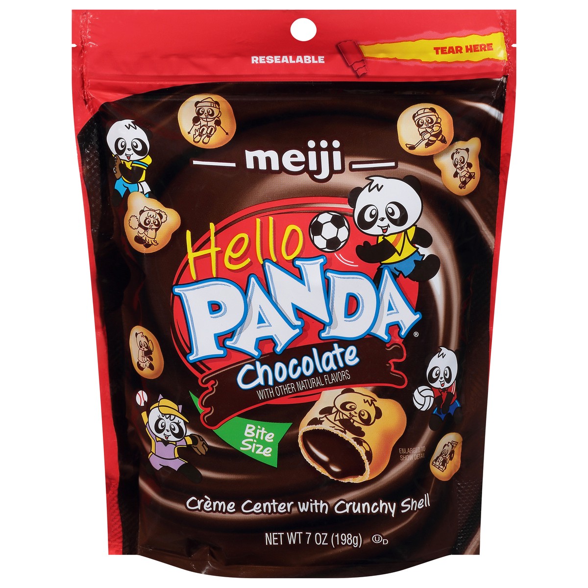slide 11 of 11, Meiji Hello Panda Pouch, Chocolate, 7 oz