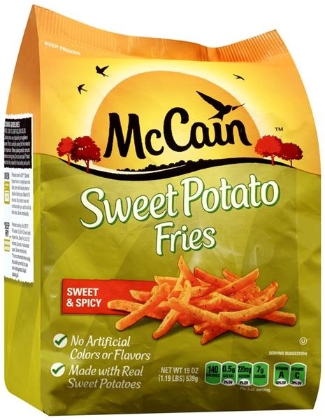 slide 1 of 1, McCain Sweet & Spicy Sweet Potato Fries, 19 oz