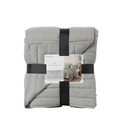 Room & Retreat Crinkle Channel Quilt Set, Full/queen, Gray