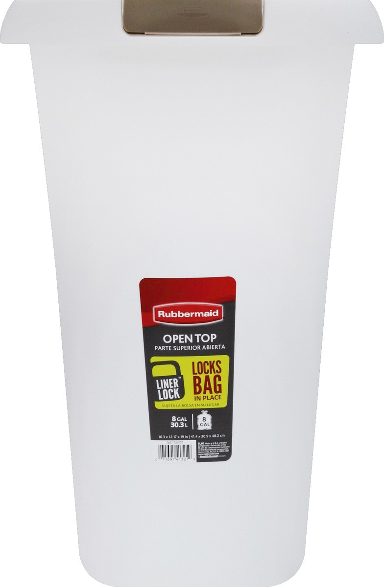 slide 2 of 4, Rubbermaid White Wastebasket, 1 ct