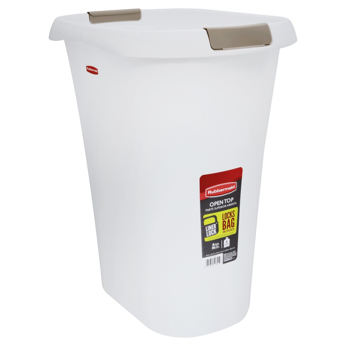 slide 1 of 4, Rubbermaid White Wastebasket, 1 ct