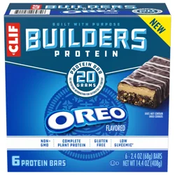 CLIF Builders CLIF BUILDERS OREO-Flavored Protein Bar, Non-GMO, Gluten Free, Low Glycemic - 2.4 oz. (6 Pack)