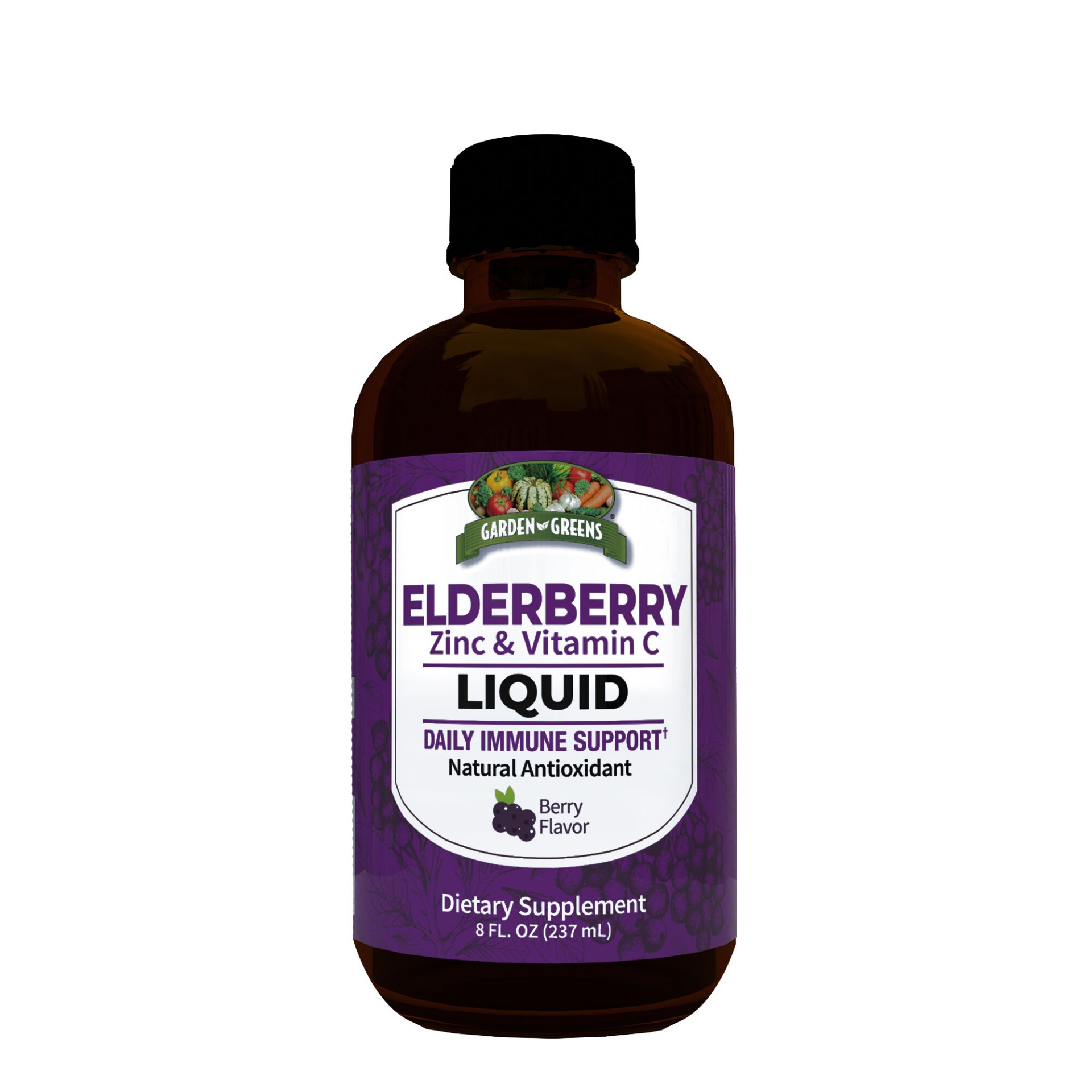 slide 1 of 1, Garden Greens Elderberry Liquid 4250mg - Berry, 8 fl oz