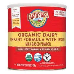 Earth's Best Organic Organic Dairy Infant Formula with Iron 21 oz. Canister