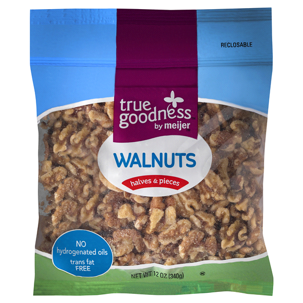 slide 1 of 1, True Goodness Walnuts, Halves & Pieces, 12 oz