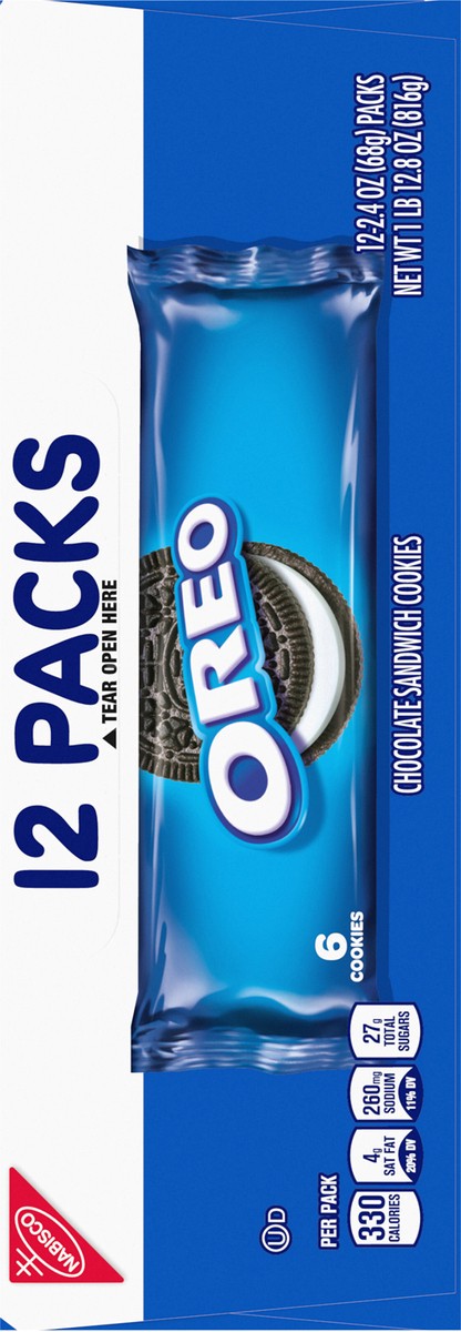 slide 7 of 9, OREO Chocolate Sandwich Cookies, 12 Snack Packs (6 Cookies Per Pack), 28.8 oz