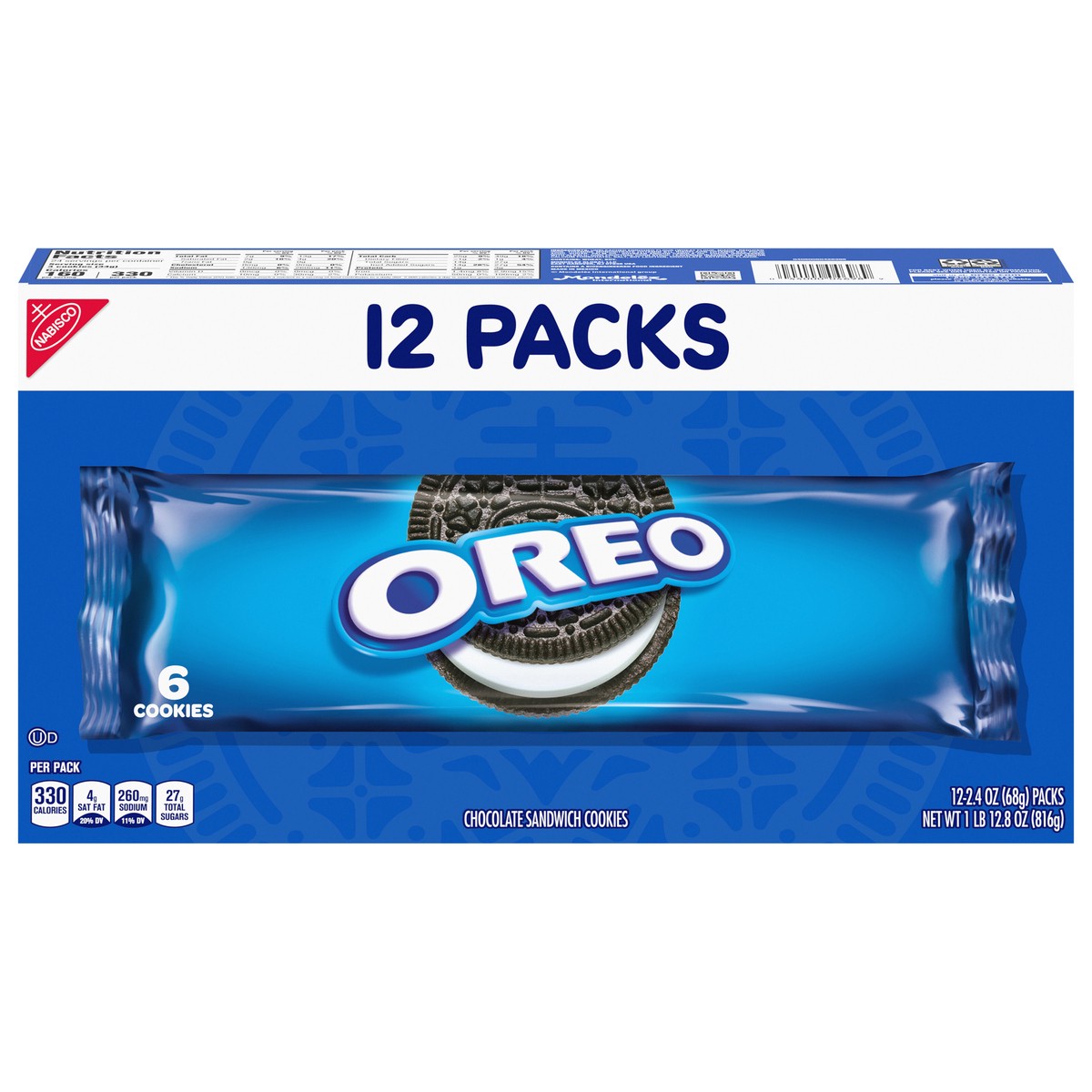 slide 1 of 9, OREO Chocolate Sandwich Cookies - Snack Packs - 2.4oz / 12ct, 2.4 oz, 12 ct