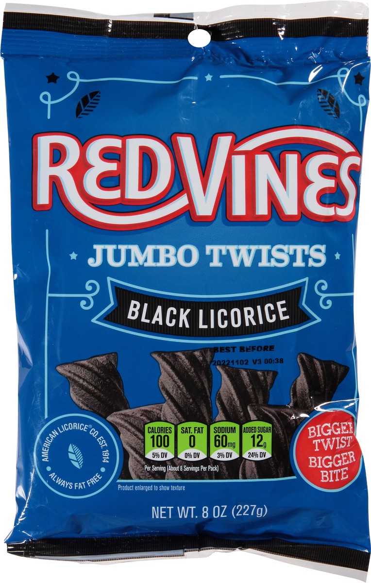 slide 3 of 12, Red Vines Black Licorice Jumbo Twists, 8oz Bag, 8 oz