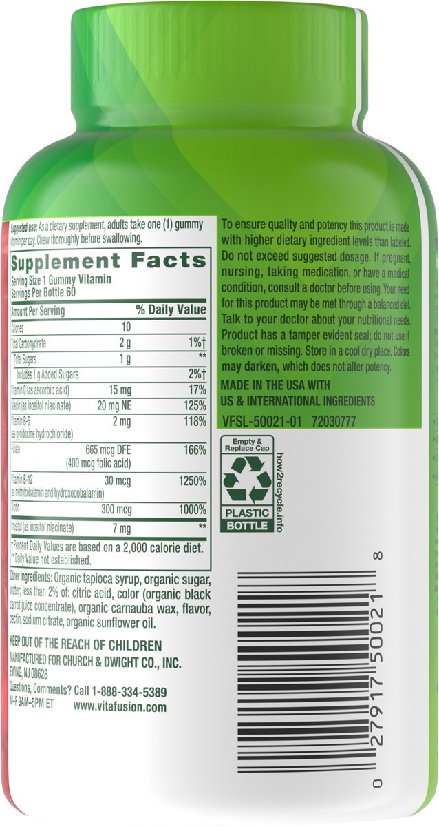 slide 12 of 15, vitafusion B-Complex Gummy Dietary Supplements, with 5 B Vitamins to Support Cellular Energy Production (1), plus Vitamin C, Strawberry Flavor, 60 Count, 60 ct
