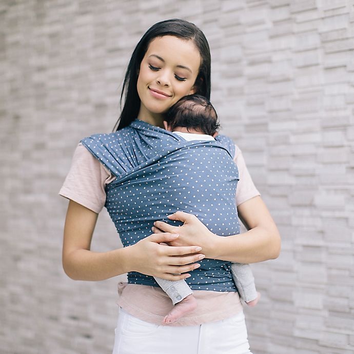 slide 3 of 3, Ergobaby Aura Wrap Baby Carrier - Navy/Coral Dots, 1 ct