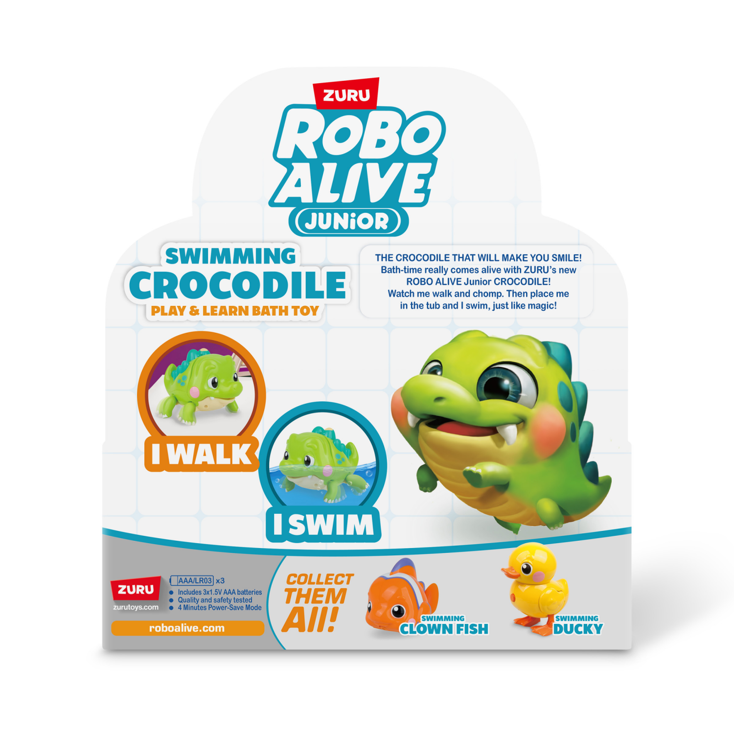 slide 4 of 8, NON BRAND Robo Alive Duck Crocodile Fish Asst, 1 ct