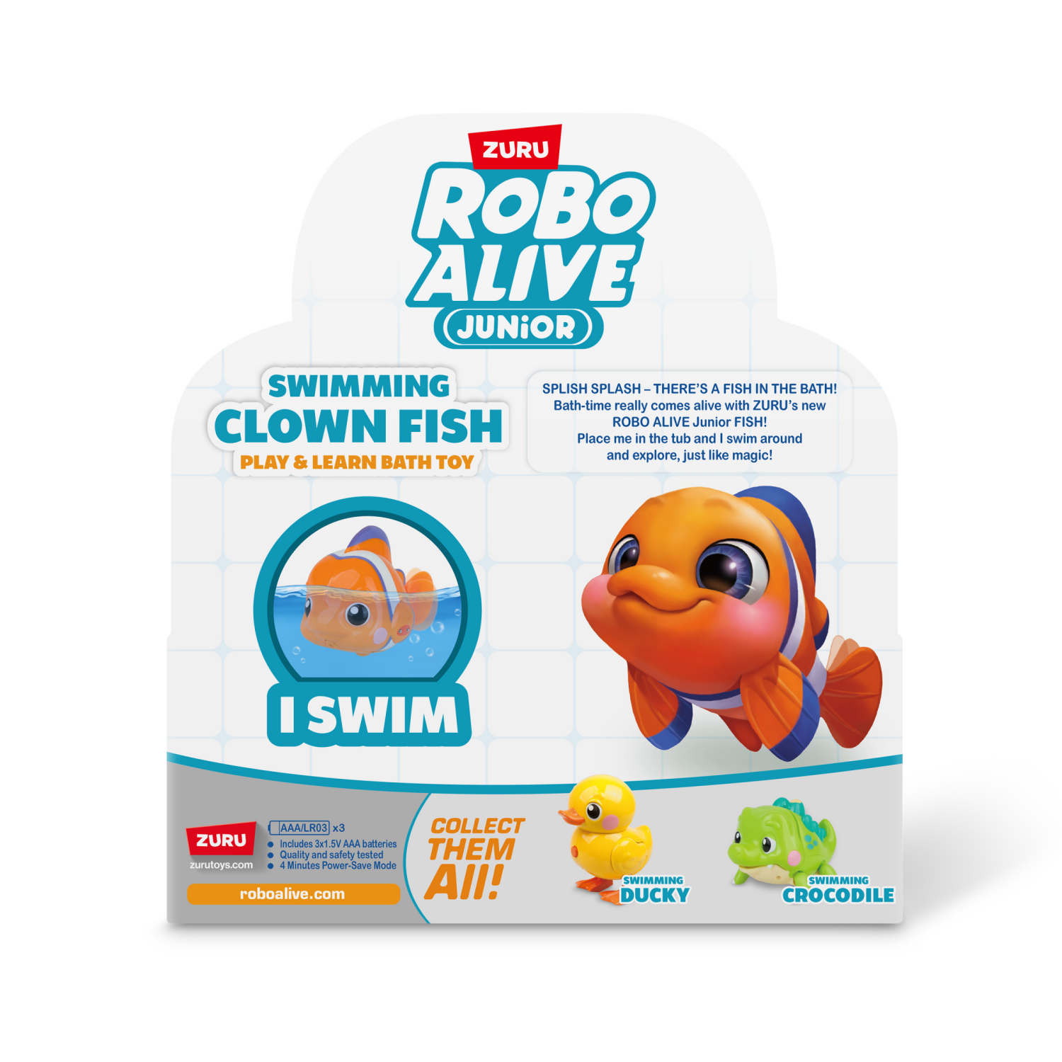 slide 7 of 8, NON BRAND Robo Alive Duck Crocodile Fish Asst, 1 ct