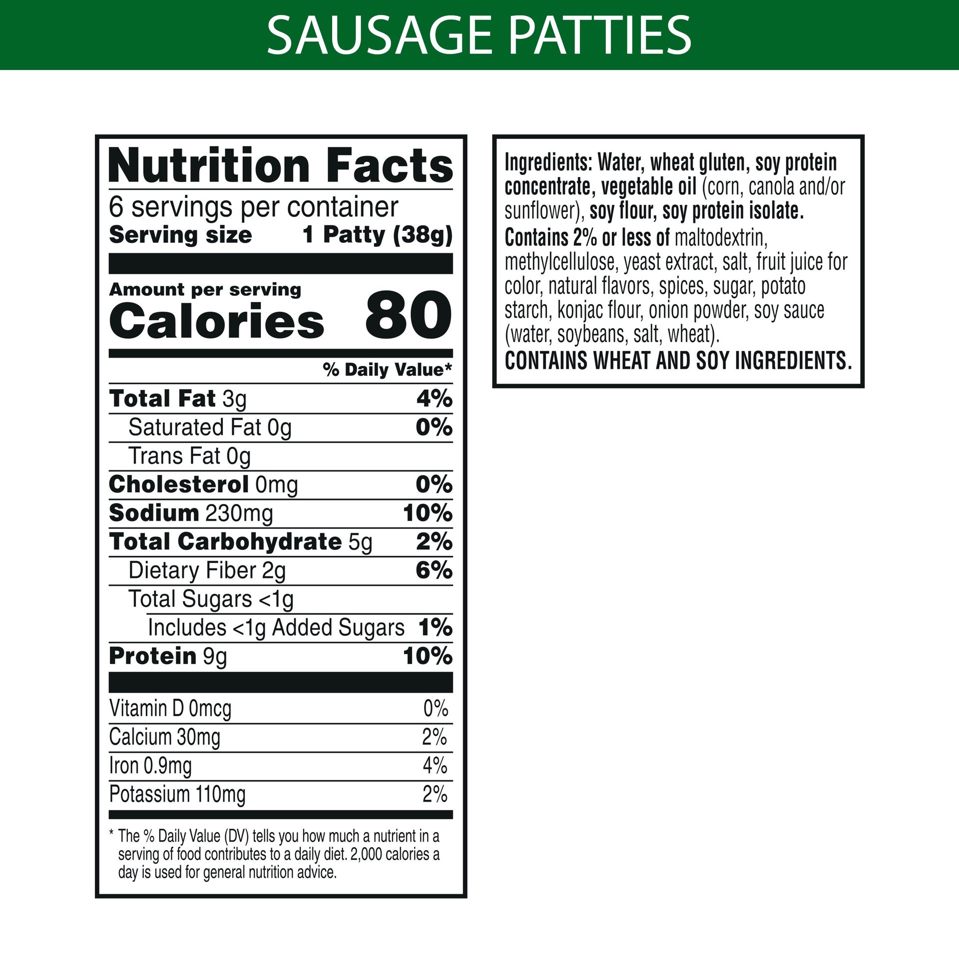 slide 3 of 5, MorningStar Farms Veggie Breakfast Meatless Sausage Patties, Original, 8 oz, 6 Count, Frozen, 8 oz