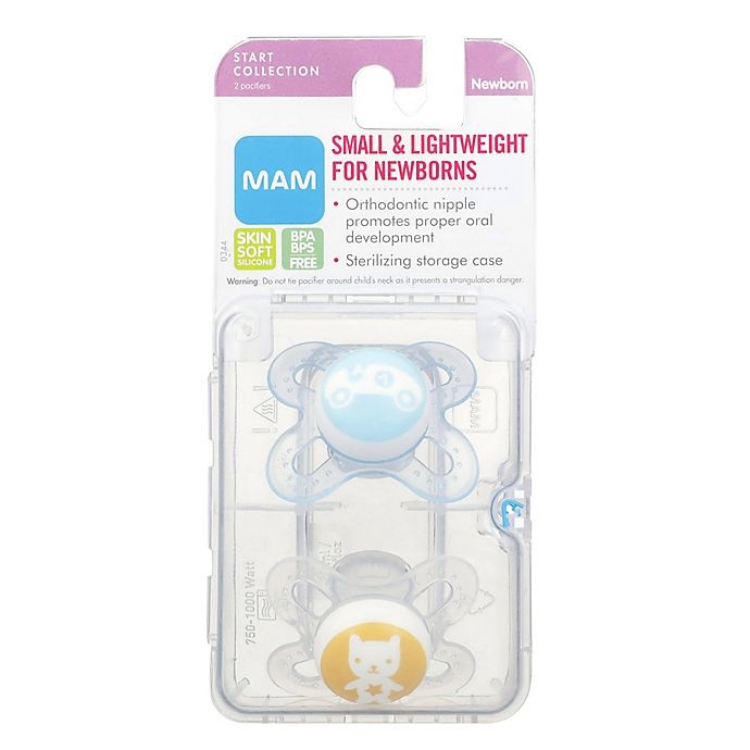 slide 4 of 14, MAM Start Tender Orthodontic Pacifier - Clear/Blue, 1 ct