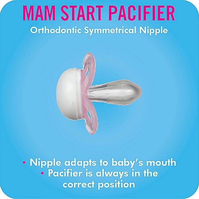 slide 6 of 14, MAM Start Tender Orthodontic Pacifier - Clear/Blue, 1 ct