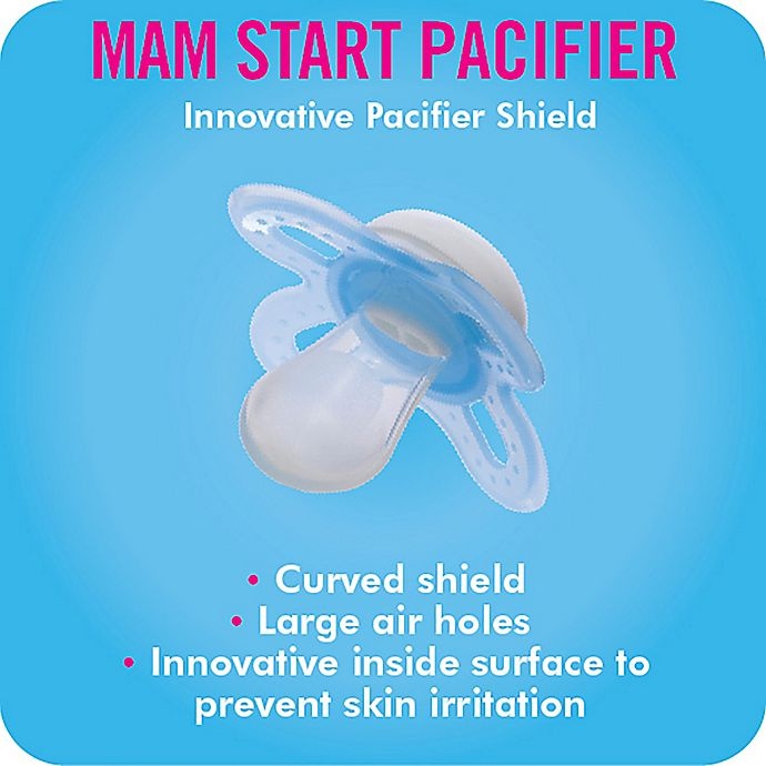 slide 7 of 14, MAM Start Tender Orthodontic Pacifier - Clear/Blue, 1 ct