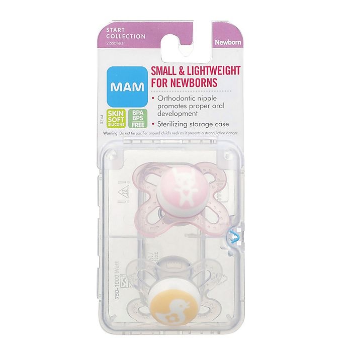 slide 6 of 14, MAM Start Tender Pacifiers - Pink/Clear, 2 ct